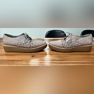 Eileen Fisher Oath Woven Leather Lace-Up Oxfords